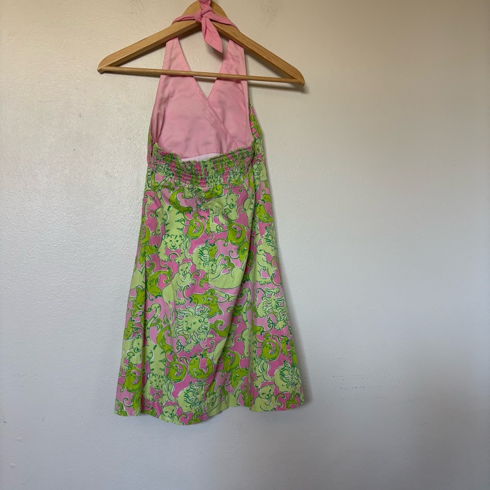 Lilly Pulitzer VTG Vintage‎ Girl’s Halter Dress Pink Green Smocked Size 12 - Picture 4 of 10